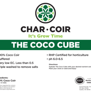 Char Coir COCO CUBE RHP certified Coco Coir - 2.25 Liters - Case of 32